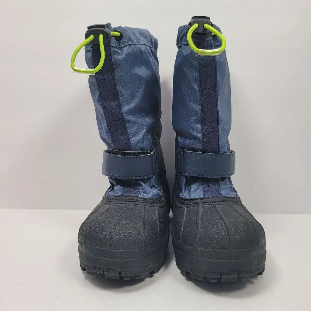 Columbia Powderbug Youth Blue/Black Waterproof Snow Boots BY1324-433 US Size 2